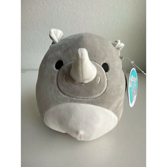Squishmallow Irving the Gray Rhino 8" Stuffed Plush by Kellytoy Soft NWT - Picture 1 of 6